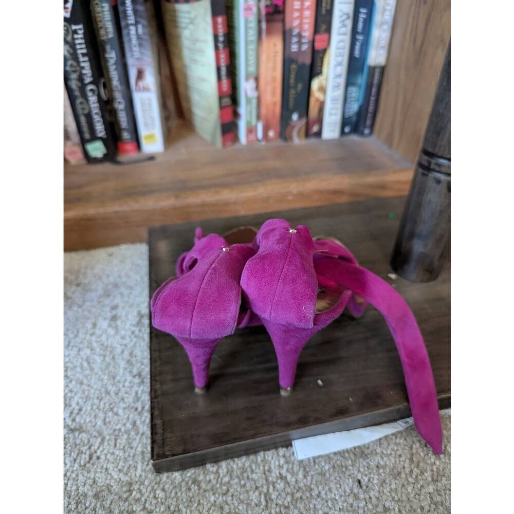Ted Baker London Women's Size 39 US 9 Pink Fuchsia Open Toe Heels Pumps - Picture 4 of 6